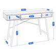 Birou calculator, Jumi, placa MDF, otel, cu sertar, rafturi laterale, alb si natur, 120x48x76 cm