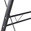 Birou calculator pe colt, convertibil, otel, MDF, cu raft tastatura, negru, max 20 kg, 130x130x73.5 cm
