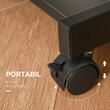 Birou calculator, pe roti, metal, pal, cu raft tastatura, negru, max 35 kg, 60x48x73 cm