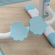 Birou cu scaun pentru copii 3-12 ani, inaltime reglabila, PP, MDF, otel, cu rafturi, albastru