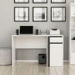 Birou, pal melaminat, 1 sertar si 1 dulap cu 2 rafturi, alb si antracit, 120x60x74 cm, Modern, Minar