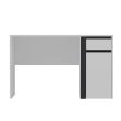 Birou, pal melaminat, 1 sertar si 1 dulap cu 2 rafturi, alb si antracit, 120x60x74 cm, Modern, Minar