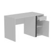 Birou, pal melaminat, 1 sertar si 1 dulap cu 2 rafturi, alb si antracit, 120x60x74 cm, Modern, Minar
