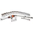 Set capete tubulare scurte cu cheie, sertar TIP A (385x150 mm) pentru dulap mobil, 1/2