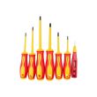 Set surubelnite izolate, late si cruce, cu creion de faza, sertar TIP A (385x150 mm) pentru dulap mobil, PH0-2, 3-5.5 mm, 60-125 mm, 7 elemente, RICHMANN EXCLUSIVE