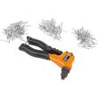 Cleste nituri, sertar TIP A (385x150 mm) pentru dulap mobil, 3.2, 4, 4.8 x 11 mm, 1 buc cleste + rezerve nituri (150 buc/3 dimensiuni), RICHMANN EXCLUSIVE
