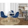 Scaun stil scandinav, velur si PU, albastru marin, 43x54x81 cm, Colin 