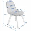 Scaun stil scandinav, velur si PU, albastru marin, 43x54x81 cm, Colin 