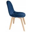 Scaun stil scandinav, velur si PU, albastru marin, 43x54x81 cm, Colin 