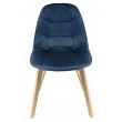 Scaun stil scandinav, velur si PU, albastru marin, 43x54x81 cm, Colin 