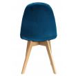 Scaune stil scandinav, velur si PU, albastru marin, set 4 buc, 43x54x81 cm, Colin 