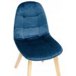 Scaun stil scandinav, velur si PU, albastru marin, 43x54x81 cm, Colin 