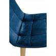 Scaun stil scandinav, velur si PU, albastru marin, 43x54x81 cm, Colin 