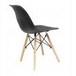 Scaun stil scandinav, plastic, lemn, negru, 46x52x81 cm