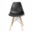 Scaun stil scandinav, plastic, lemn, negru, 46x52x81 cm