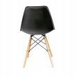 Scaun stil scandinav, plastic, lemn, negru, 46x52x81 cm