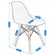 Scaun stil scandinav, plastic, lemn, negru, 46x52x81 cm