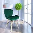 Scaune stil scandinav, velur, lemn, verde, set 4 buc, 46x50x73 cm, Velvet 