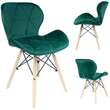 Scaune stil scandinav, velur, lemn, verde, set 4 buc, 46x50x73 cm, Velvet 