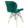 Scaune stil scandinav, velur, lemn, verde, set 4 buc, 46x50x73 cm, Velvet 