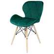 Scaune stil scandinav, velur, lemn, verde, set 4 buc, 46x50x73 cm, Velvet 