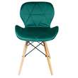 Scaune stil scandinav, velur, lemn, verde, set 4 buc, 46x50x73 cm, Velvet 