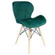 Scaune stil scandinav, velur, lemn, verde, set 4 buc, 46x50x73 cm, Velvet 