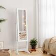 Cabinet bijuterii cu oglinda, Artool, MDF, raft interior, alb, 41x36x151 cm