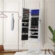Cabinet bijuterii cu oglinda, Artool, MDF, raft interior, alb, 41x36x151 cm