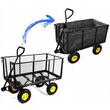 Carucior de gradina, transport, Chomik, metalic, negru, max 450 kg, 102x52x72 cm