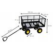 Carucior de gradina, transport, Chomik, metalic, negru, max 450 kg, 102x52x72 cm