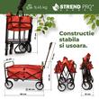 Dimensiuni Carucior pliabil pentru transport Strend Pro deschis si pliat, latime pliat 21 cm