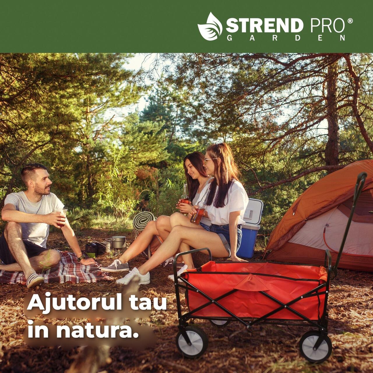 Carucior pliabil pentru transport Strend Pro la camping, in natura