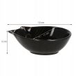 Castron, bol, pentru caine, pisica, ceramica, negru, model pisica, 15x11x5 cm