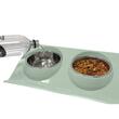 Castron, bol pentru caine, pisica, dublu, Verk Group, cu suport, inox si plastic, diferite culori, 29x19x7 cm