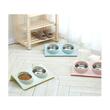 Castron, bol pentru caine, pisica, dublu, Verk Group, cu suport, inox si plastic, diferite culori, 29x19x7 cm