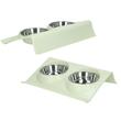 Castron, bol pentru caine, pisica, dublu, Verk Group, cu suport, inox si plastic, diferite culori, 29x19x7 cm
