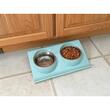 Castron, bol pentru caine, pisica, dublu, Verk Group, cu suport, inox si plastic, diferite culori, 29x19x7 cm