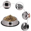Castron, bol, pentru caine, pisica, rotund, inox, bej, 12 cm, Springos 