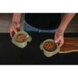 Castron, bol, plat, pentru caine, pisica, suporti antiderapanti, PET reciclat, verde, 130x130x36 mm