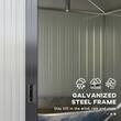 Casuta/magazie/sopron de gradina pentru depozitare unelte, cu structura baza inclusa, otel , cu manusi, lacat si chei, gri inchis, 238x132x198.5 cm