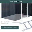 Casuta/magazie/sopron de gradina pentru depozitare unelte, cu structura baza inclusa, otel si PP, gri inchis, 277x195x192 cm