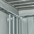 Casuta/magazie/sopron de gradina pentru depozitare unelte, cu structura baza inclusa, otel si PP, gri inchis, 280x130x172 cm