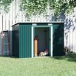 Casuta/magazie/sopron de gradina pentru depozitare unelte, cu structura baza inclusa, otel si PP, verde, 261x131x182 cm