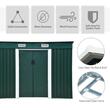 Casuta/magazie/sopron de gradina pentru depozitare unelte, cu structura baza inclusa, otel si PP, verde, 261x131x182 cm