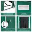 Casuta/magazie/sopron de gradina pentru depozitare unelte, cu structura baza inclusa, otel si PP, verde, 277x195x192 cm