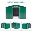 Casuta/magazie/sopron de gradina pentru depozitare unelte, cu structura baza inclusa, otel si PP, verde, 277x195x192 cm