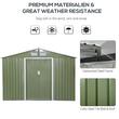 Casuta/magazie/sopron de gradina pentru depozitare unelte, cu structura baza inclusa, otel si PP, verde kaki, 277x195x192 cm