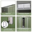 Casuta/magazie/sopron de gradina pentru depozitare unelte, cu structura baza inclusa, otel si PP, verde kaki, 277x195x192 cm