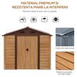 Casuta/magazie/sopron de gradina pentru depozitare unelte, otel si PP, efect lemn maro, 224x137x209 cm